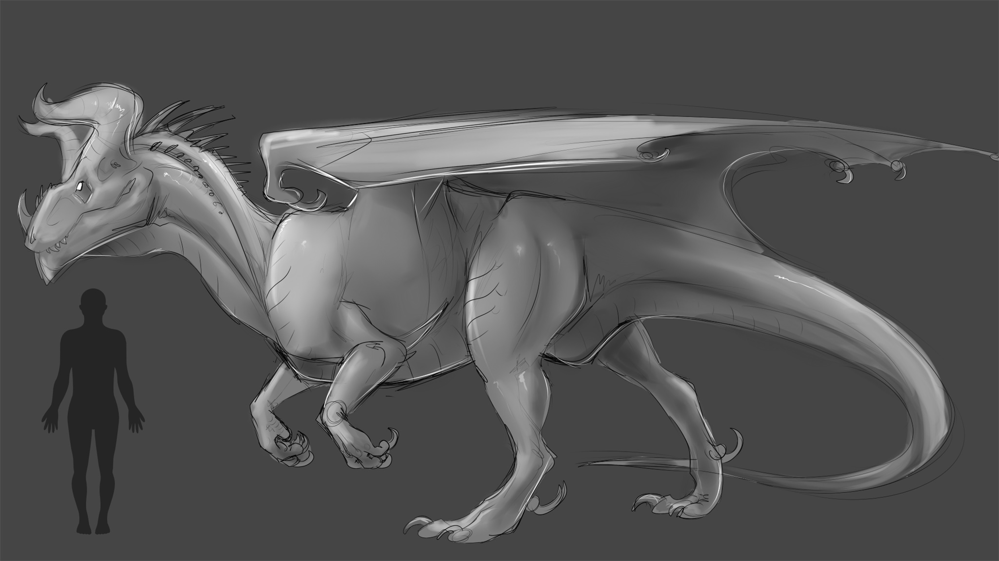 Large Bipedal dragon concept