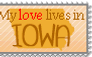 My love lives in Iowa stamp