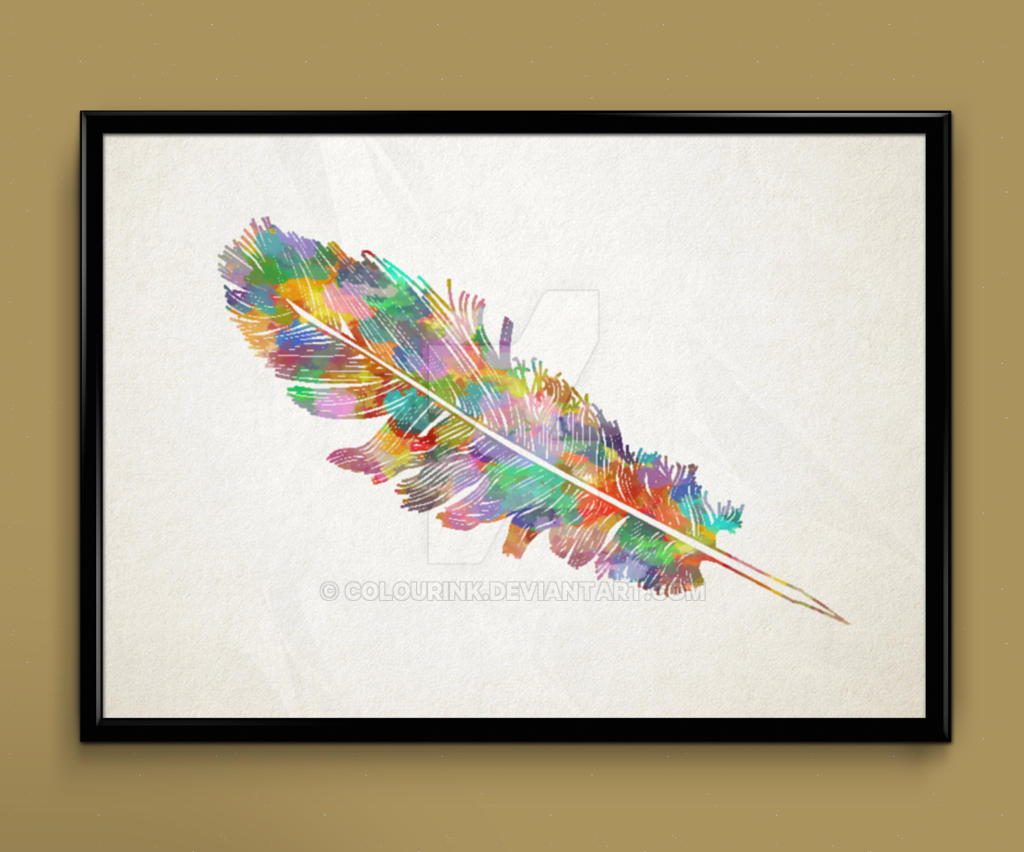 Feather Watercolor print