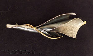 Sterling and 18Kt Gold Brooch