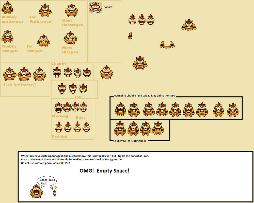 Fat bowser Sprite sheet by Shorkio on DeviantArt