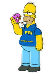 Homer as a F.B.I. Agent