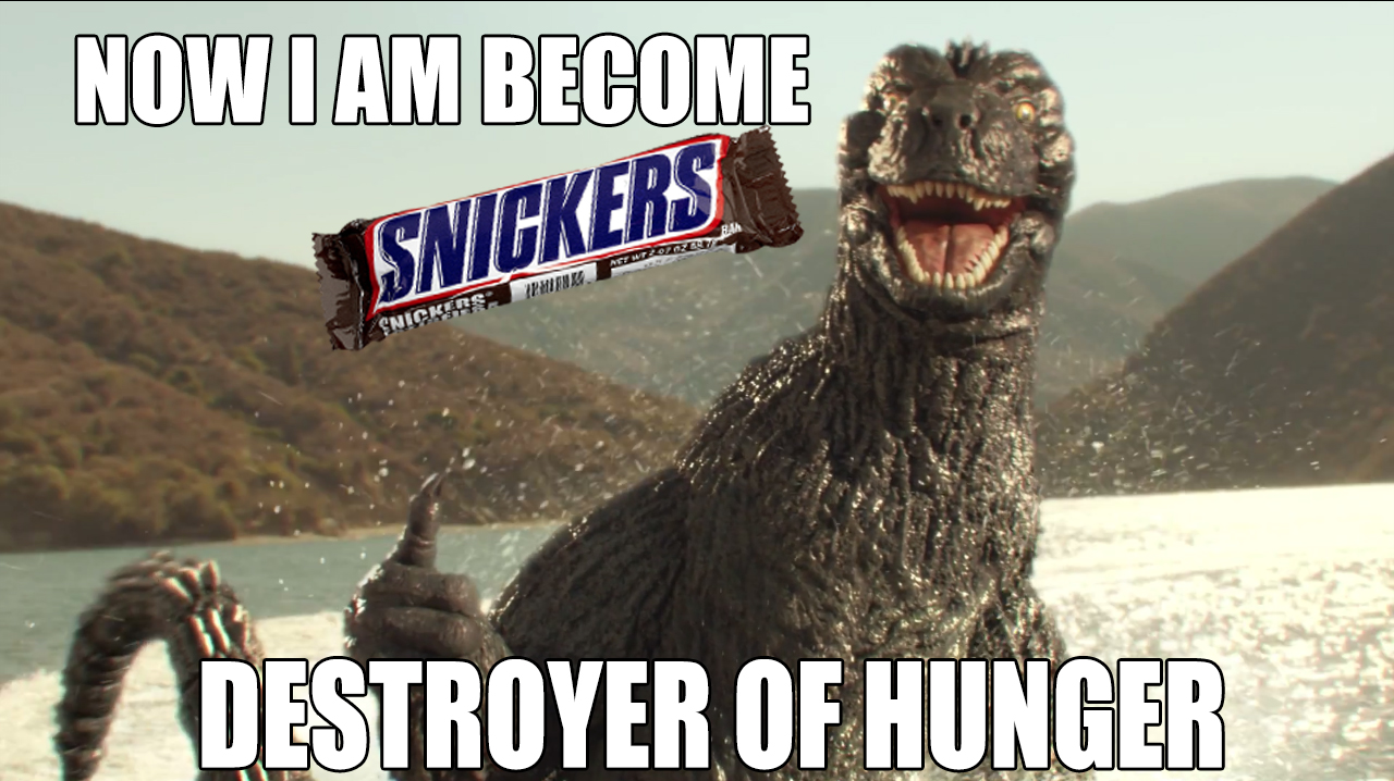 Godzilla Snickers meme