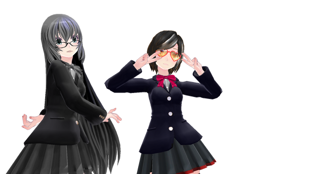 MMD Cute Schoolgirls! (Mew and Clara)