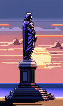 Lonely Statue In Dusk