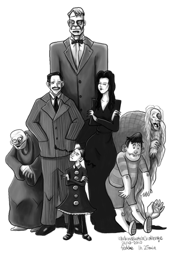 Daily Sketches Addams Family Family Portrait