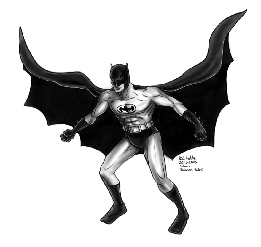 Daily Sketches Batman Black and White