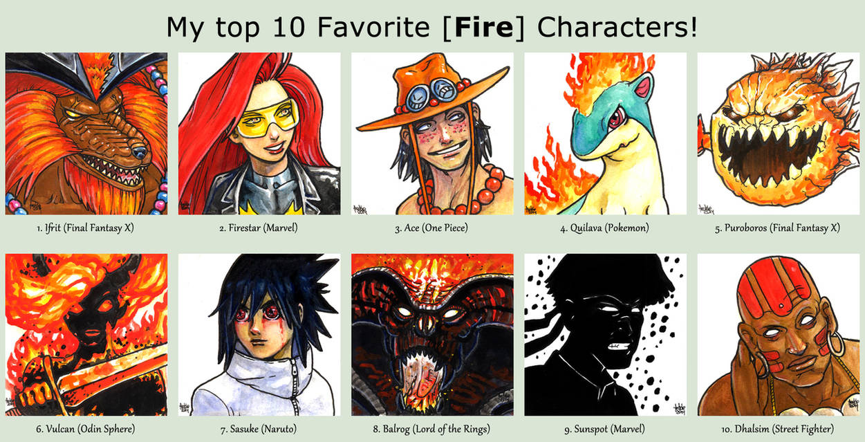 Top 10 Fire Characters by fedde on DeviantArt
