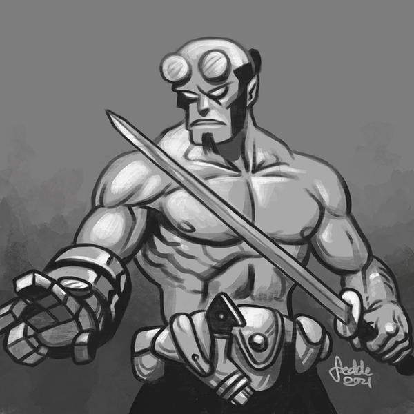Hellboy Ragnarok Daily Sketches Hellboy in Ragnarokers Style by fedde on DeviantArt