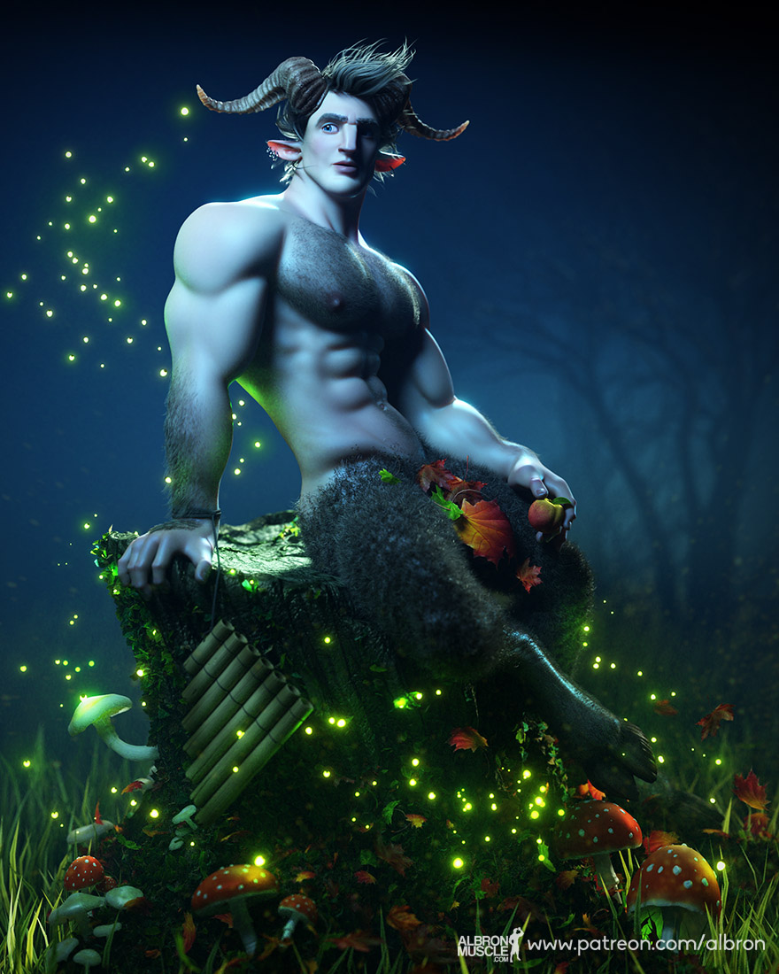 A Faun in the moonlight