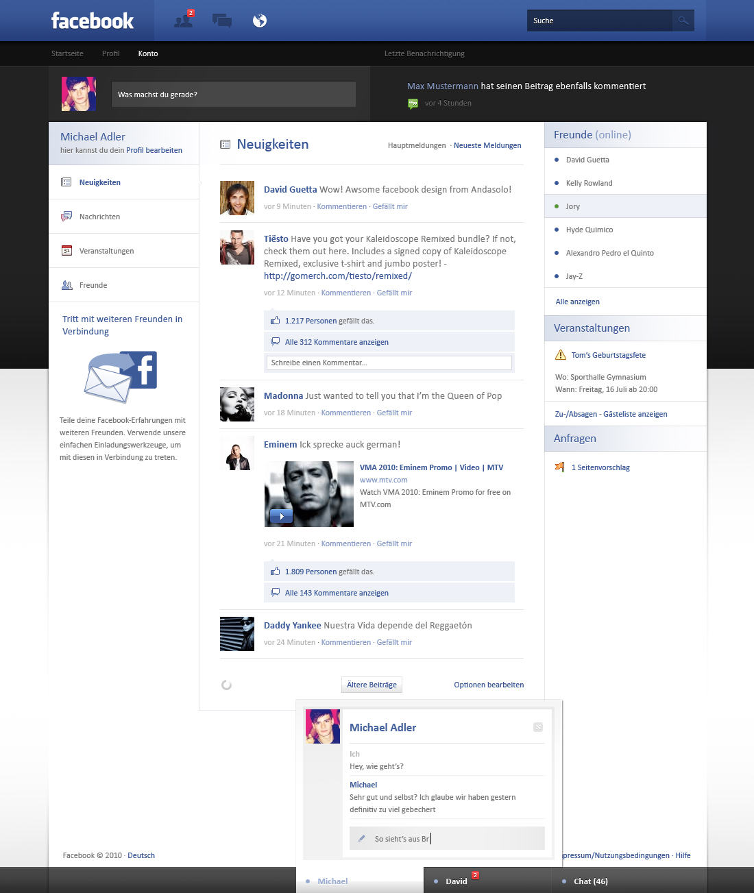 Facebook Re-Design - Sold