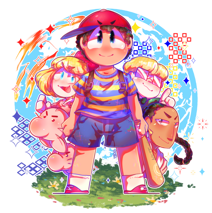 Earthbound heroes! and Mr saturn! by Vird-kun on DeviantArt