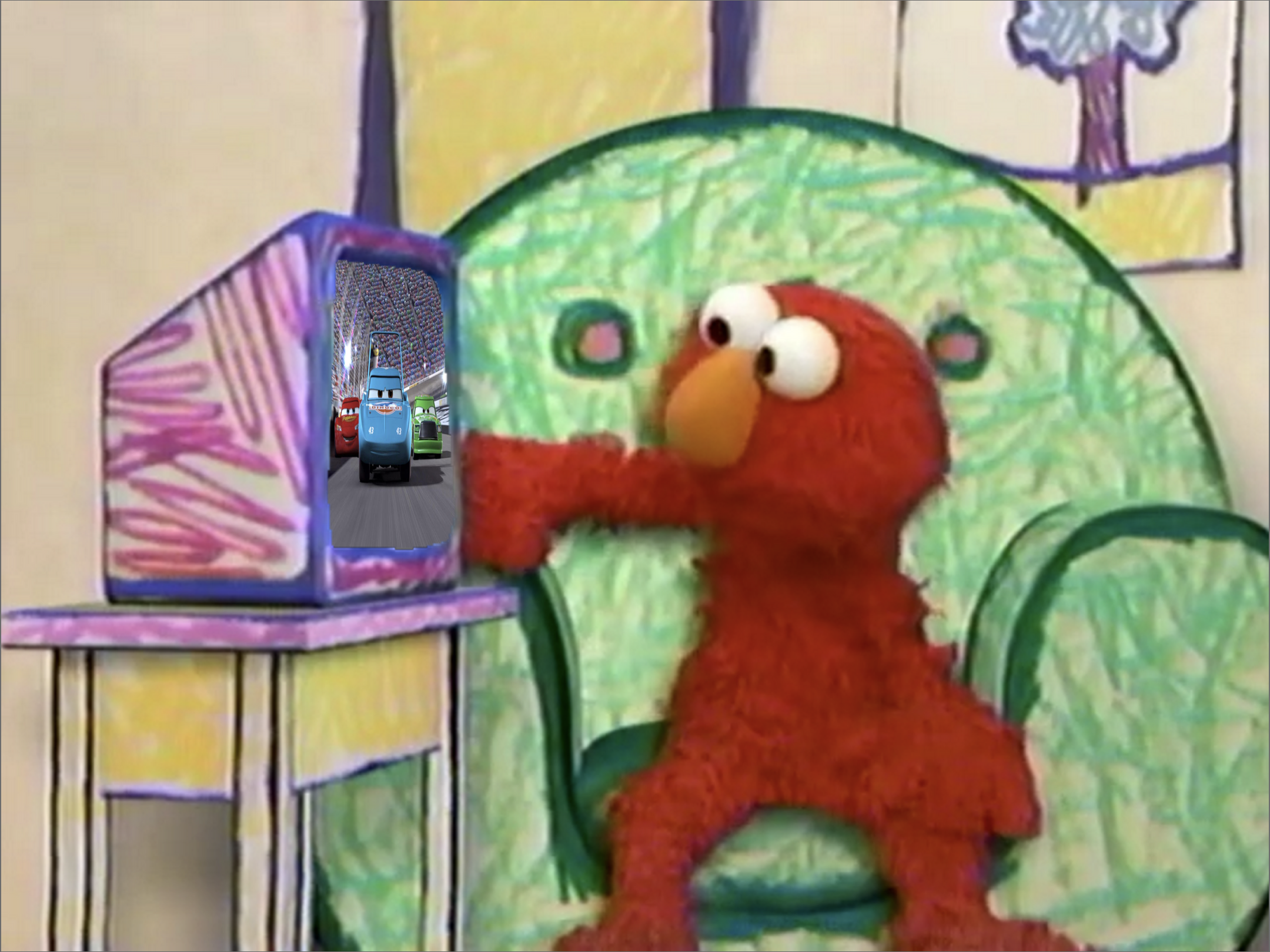 Elmo Dri Elmo watches Cars by quinn727studio on DeviantArt