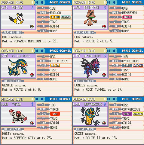 My actual team on my pokemon fire red hack by TheRealVonClutch DeviantArt