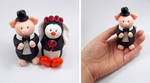 Tuxedo Pig and Penguin Topper by HeartshapedCreations