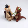 Squirrel and Otter Wedding Cake Topper