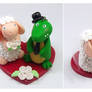 Crocodile and Sheep Wedding Cake Topper