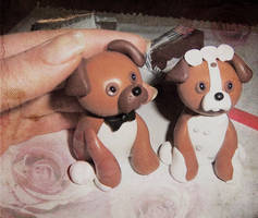 Boxer Dogs Wedding Cake Topper