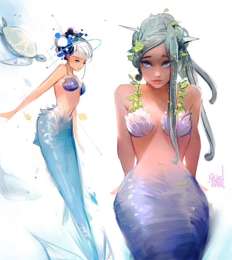 Mermaid Sketches #2! by rossdraws
