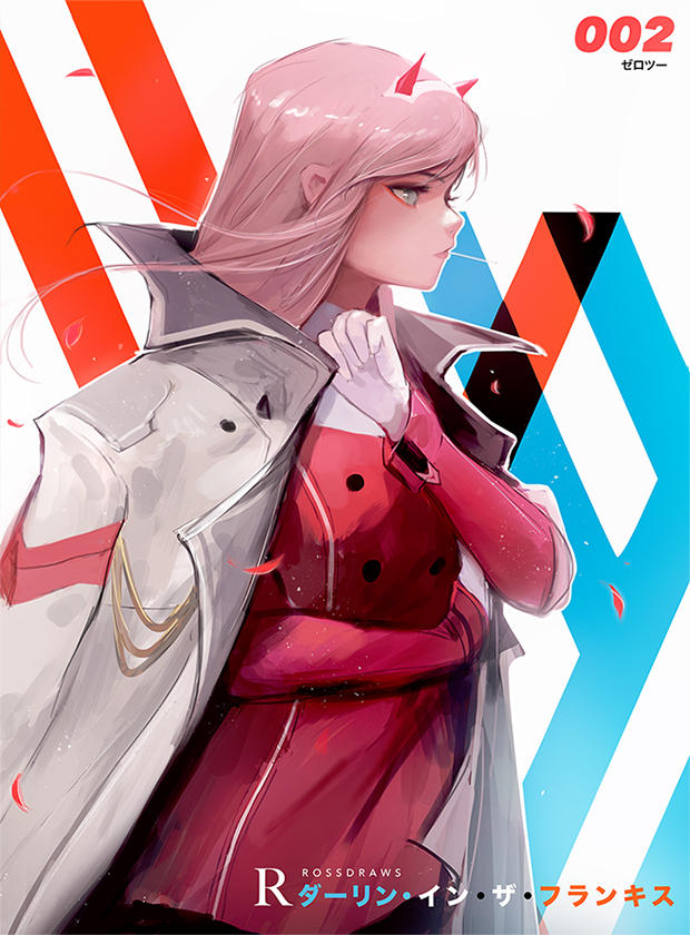 Zero Two by rossdraws on DeviantArt