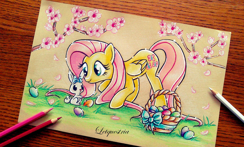 Fluttershy and her Easter rabbit by LtiaChan on DeviantArt