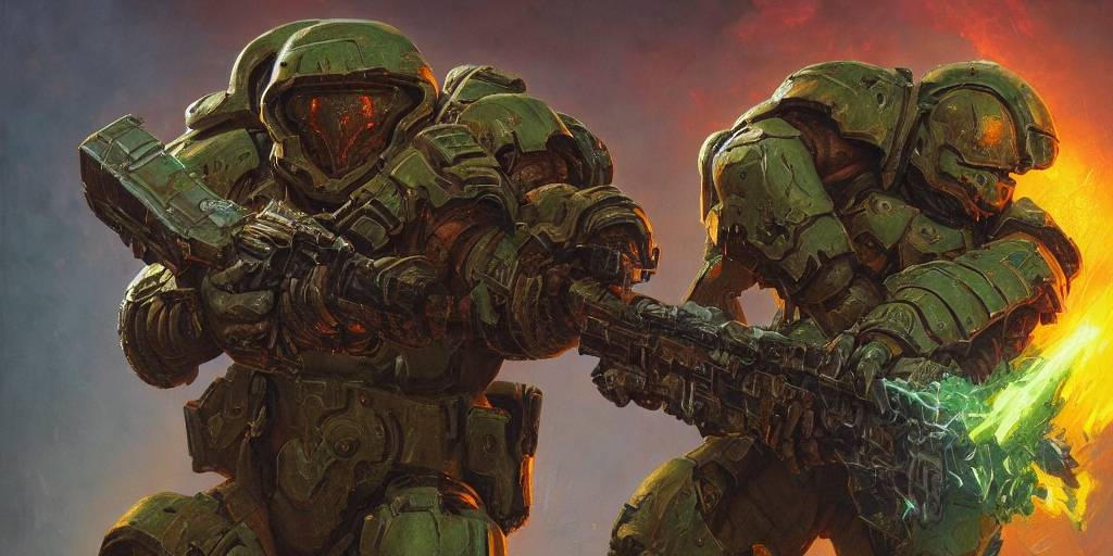 DoomGuy in AI Art by NatetheWerewolf on DeviantArt