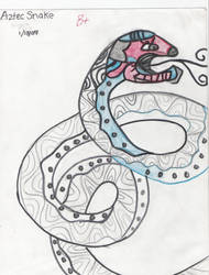 Aztecian Snake  Half Colored