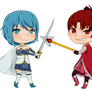 Chibi Sayaka and Kyouko