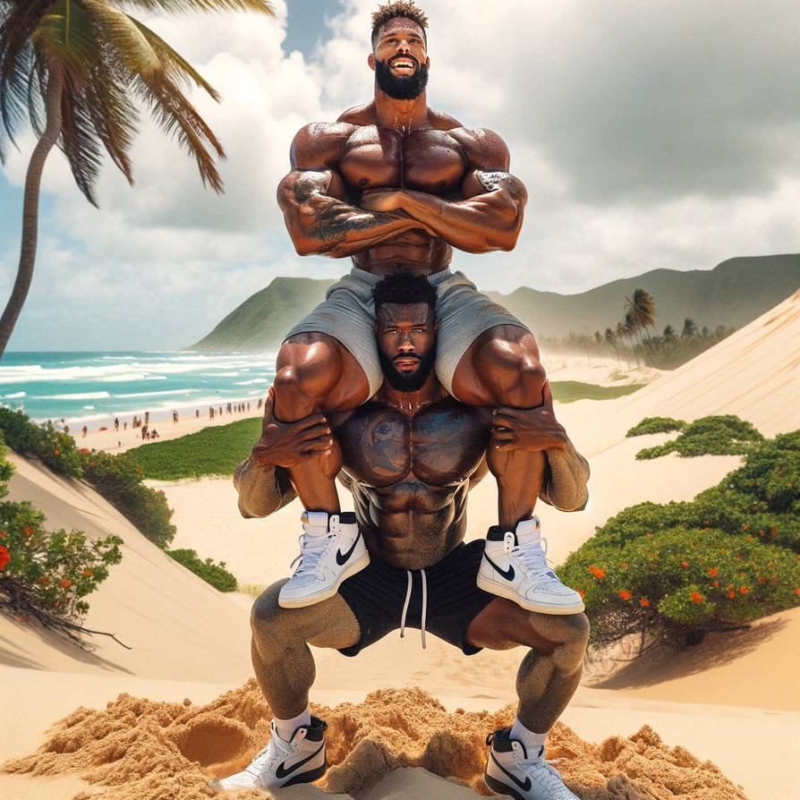 Muscular Adventure Rider Shoulder ride beach by JasonMuscleRider on DeviantArt