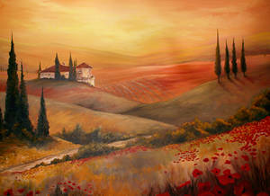 tuscan oil painting by teach