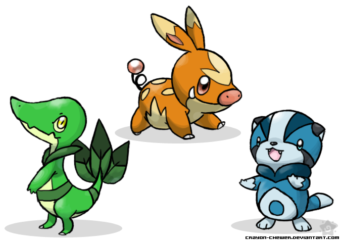 Gen 5 Starters in Final Evolution Outfits Chrome Theme - ThemeBeta