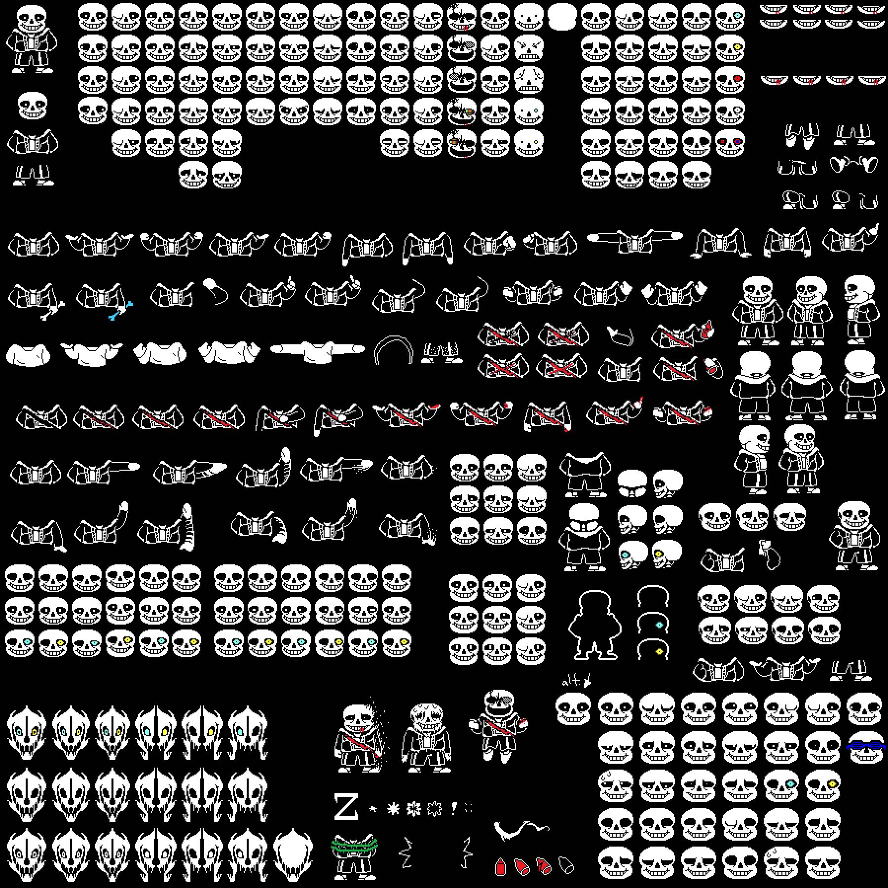 Complete Undertale Sans Sprite Sheet - V. 1 by ForgottenTimelines on ...