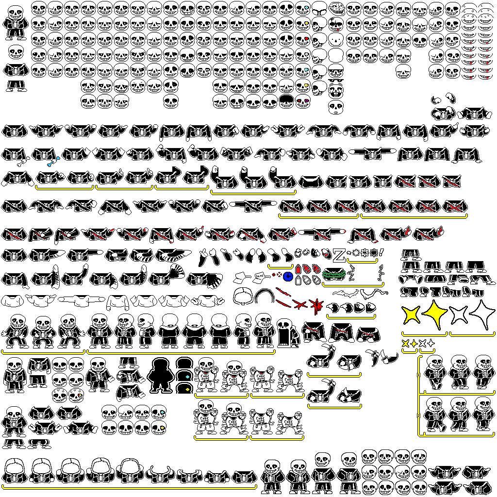 Normal Sans Complete Sans Spritesheet - V2 by ForgottenTimelines on DeviantArt