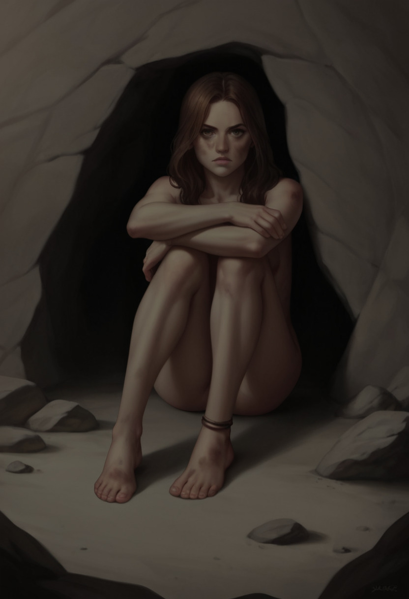 Emily behind the rocks