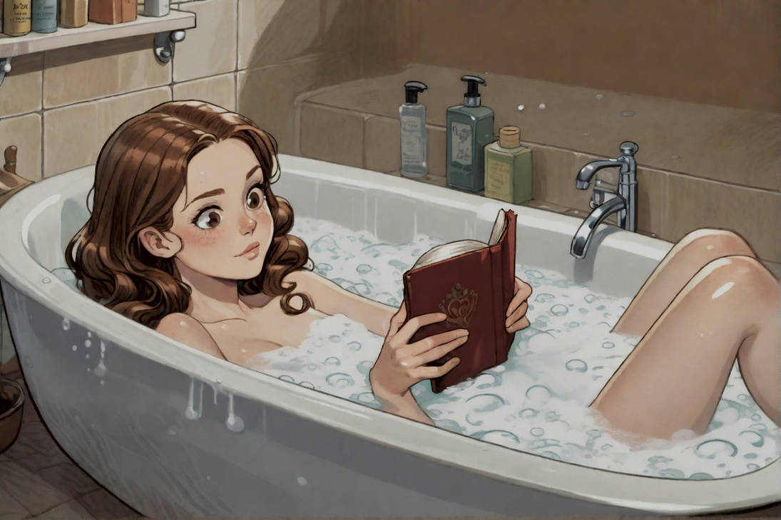 Emily in the bathtub