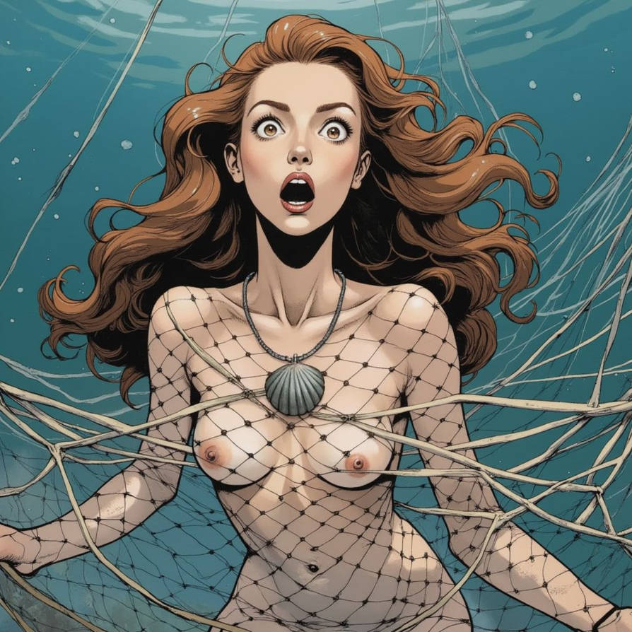 Emily caught in a net