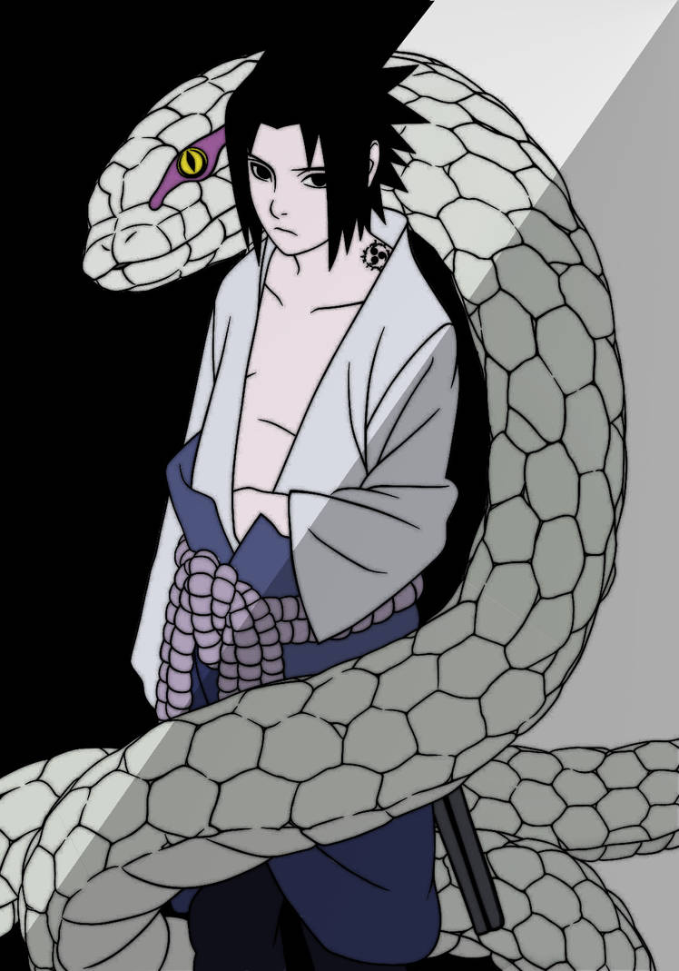 Sasuke and white snake by Offcthekd on DeviantArt
