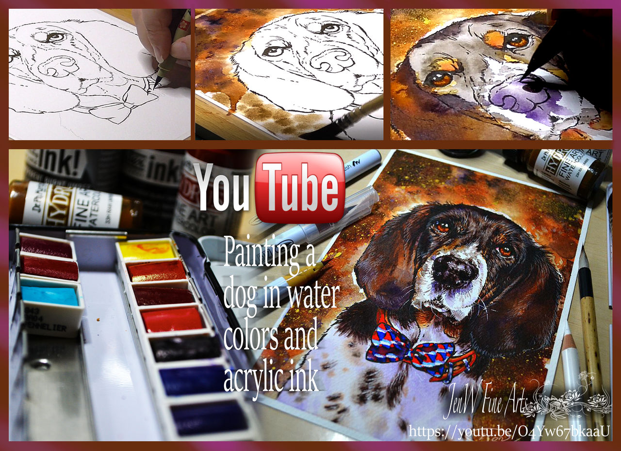 Painting a dog in watercolors video tutorial