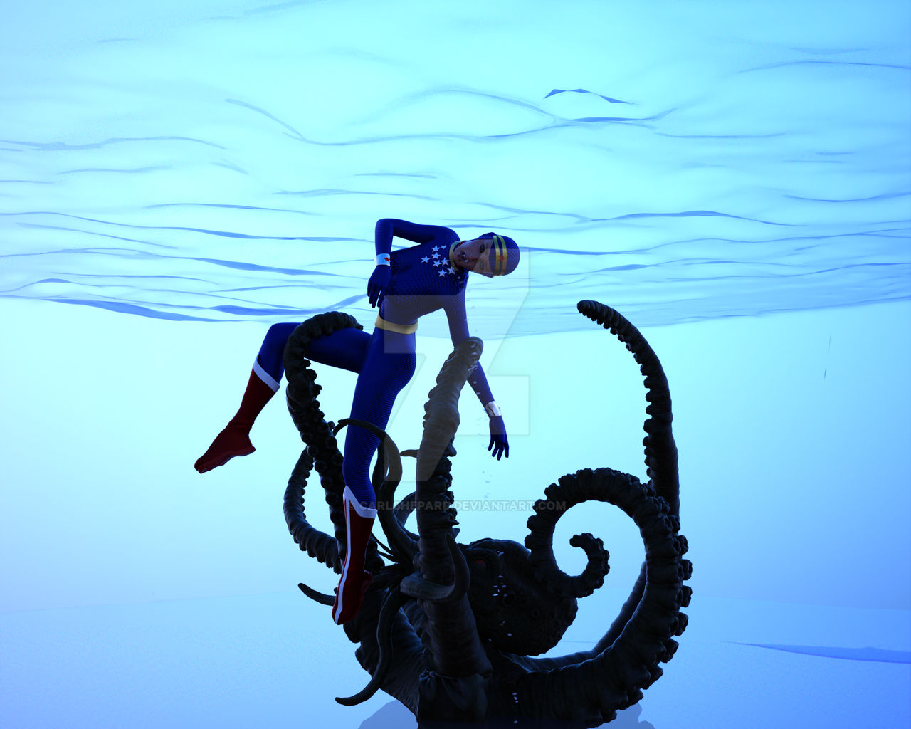 Deep Trouble Deviantart Wonder Woman in Deep Trouble! by CarlShepard on DeviantArt