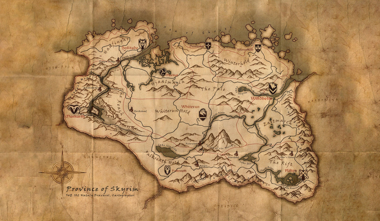 Skyrim Keymap Skyrim Map by rrgg87616 on DeviantArt