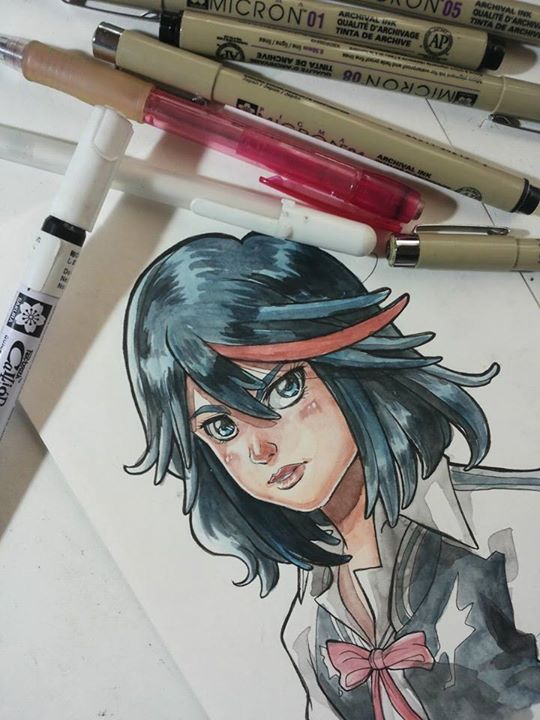 Ryuko Matoi watercolors fanart