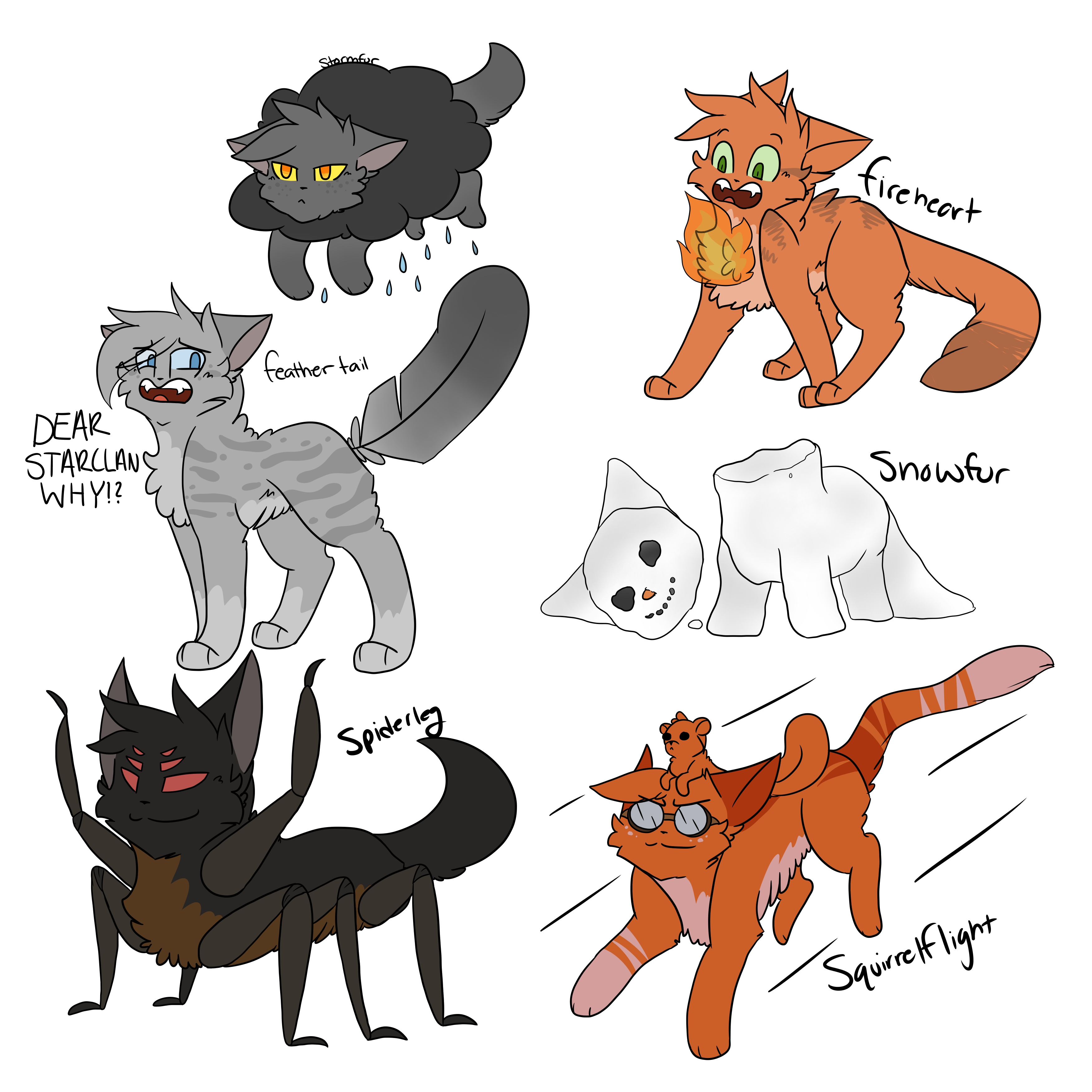 i drew my favorite warrior cats characters. : r/WarriorCats