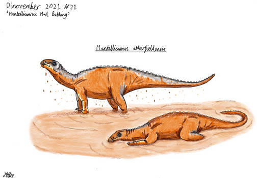 Dinovember 2021 #21: Mantellisaurus Mud Bathing