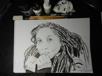 A girl with dreads