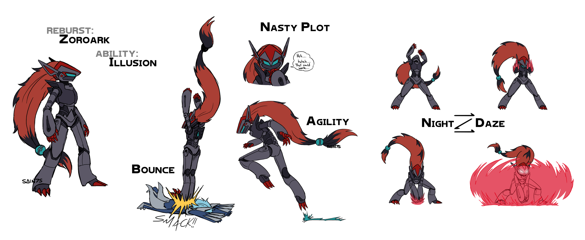 Pokemon Reburst Deviantart ReBurst R1 Ref - Zoroark by tazsaints on DeviantArt