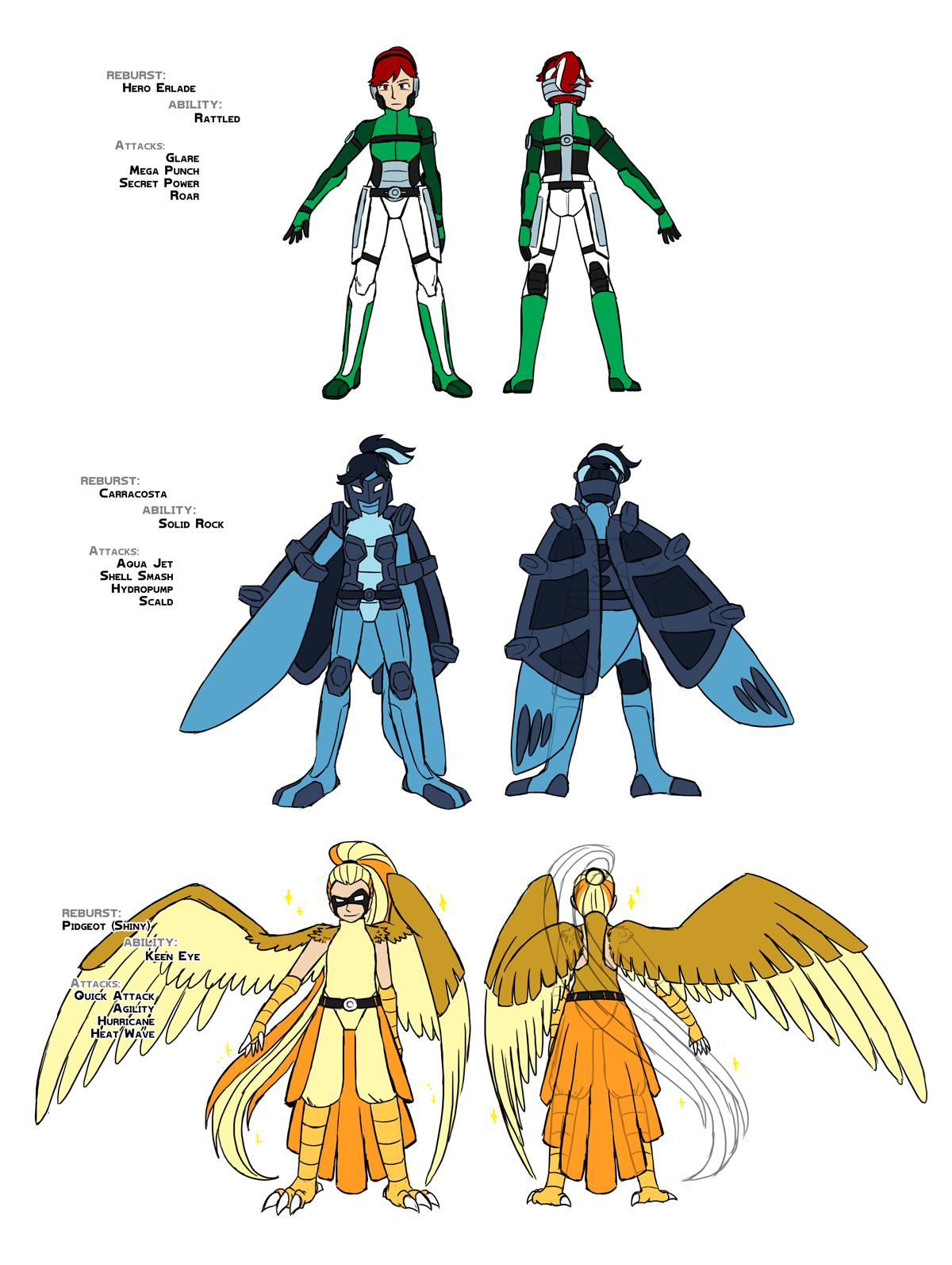 Pokemon Reburst Deviantart ReBurst R3 Ref - Carracosta/Pidgeot by tazsaints on DeviantArt