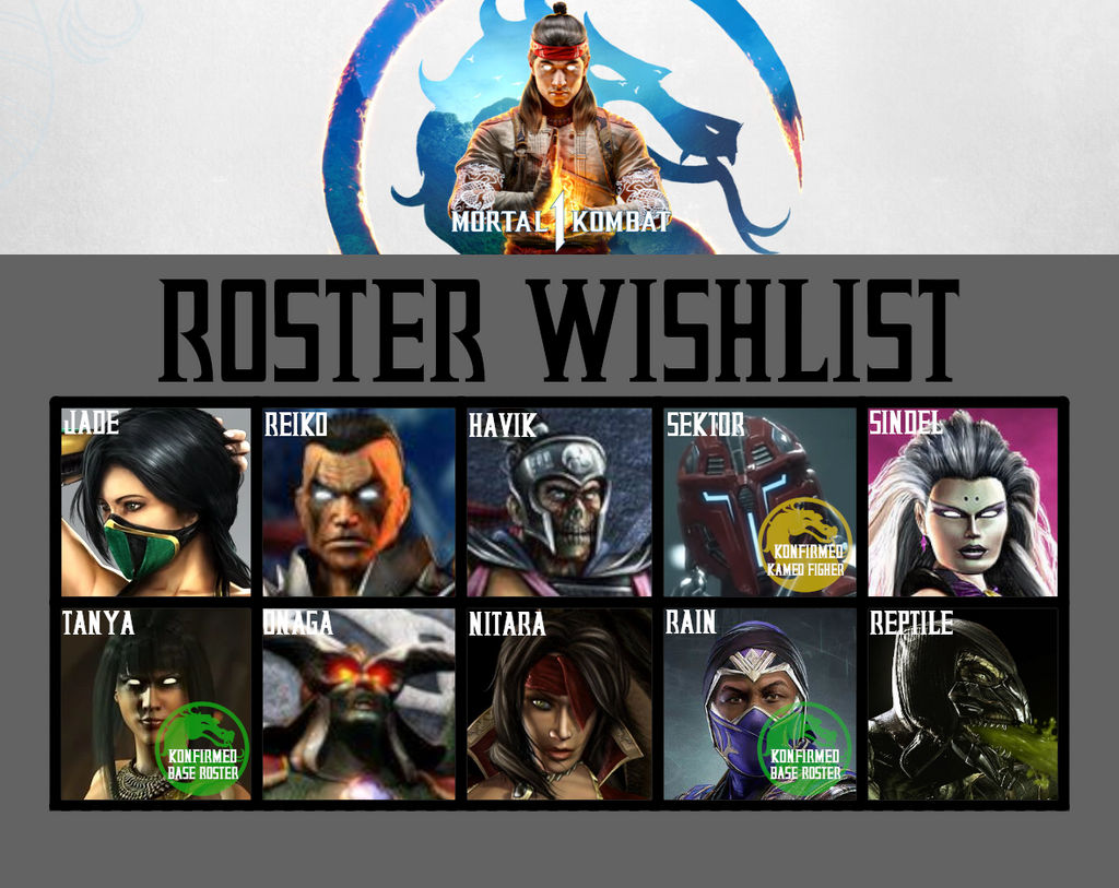 Mortal Kombat 1 Roster wish list by KaijuFan2000DA on DeviantArt