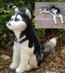 Custom ordered  needle felted Husky -babooshka