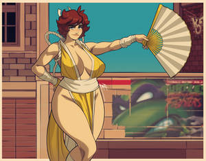 ExMile Commission: April O'Neil Queen of Fighters