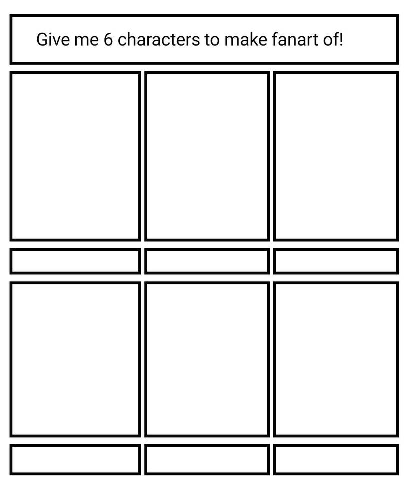 Give me 6 characters to make fanart of! by CamiArtwork on DeviantArt